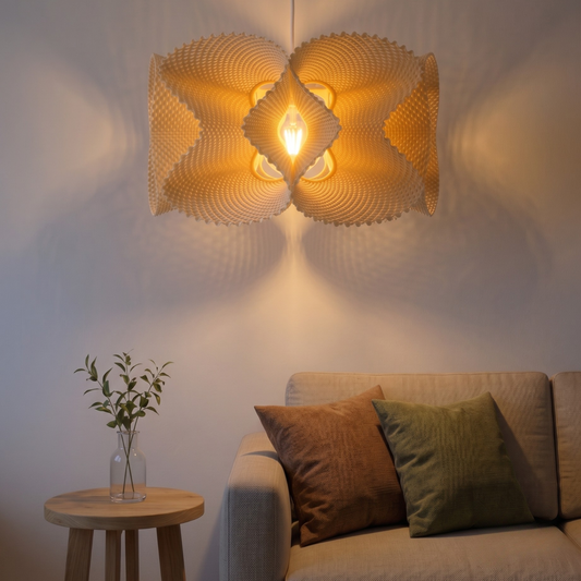 Candeeiro COROA em impressão 3D, cor marfim – Luminae Studio
